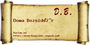 Doma Bozsidár névjegykártya
